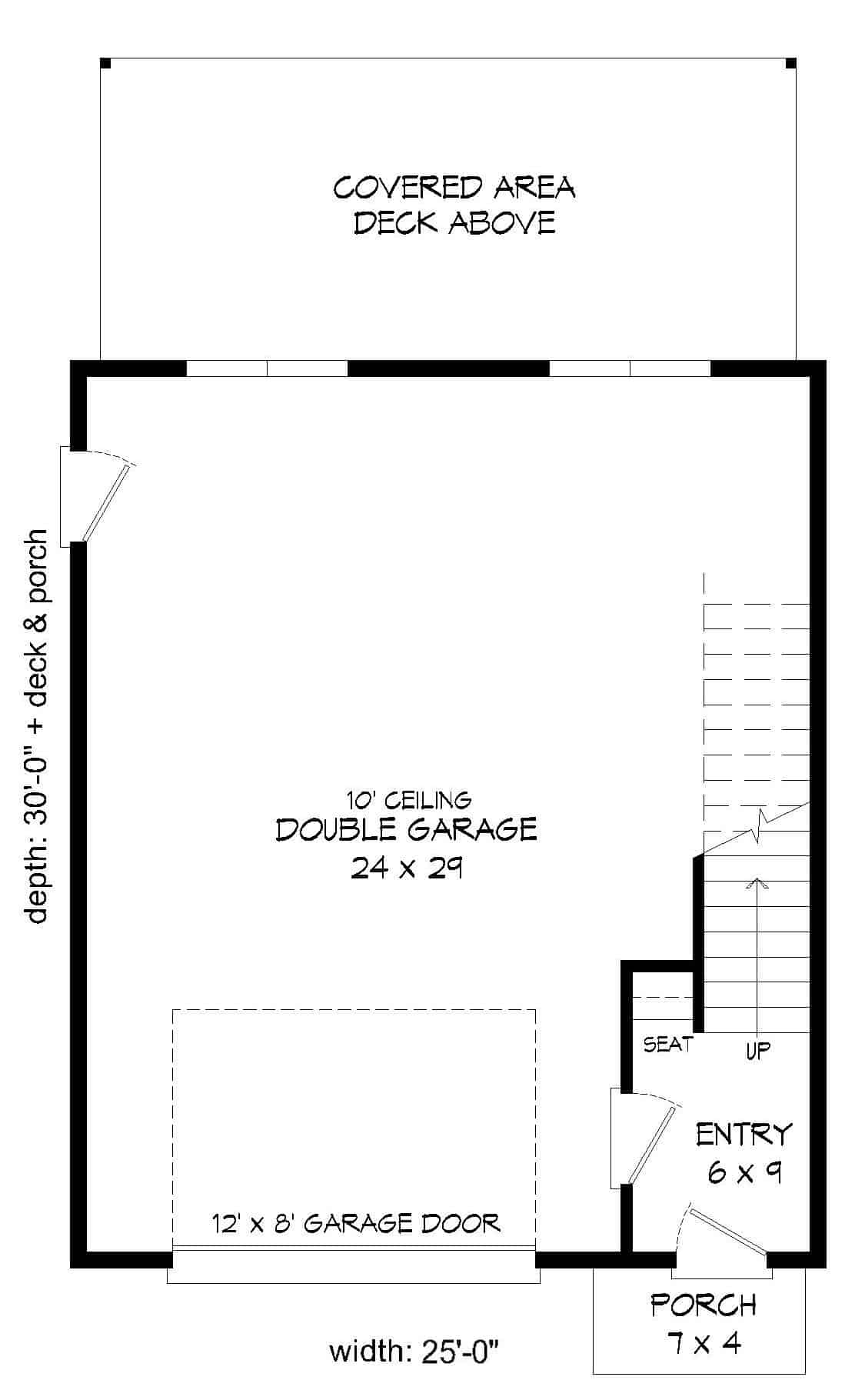 Floor Plan Main Level of Garage w/Apartments Plan #196-1100