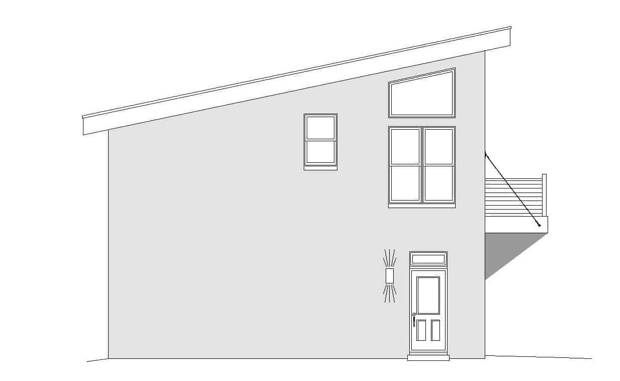 Home Plan Left Elevation of this 1-Bedroom,1190 Sq Ft Plan -196-1101
