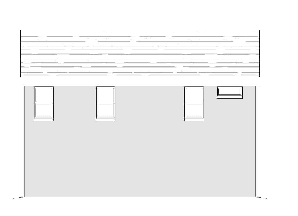 Home Plan Rear Elevation of this 1-Bedroom,1190 Sq Ft Plan -196-1101