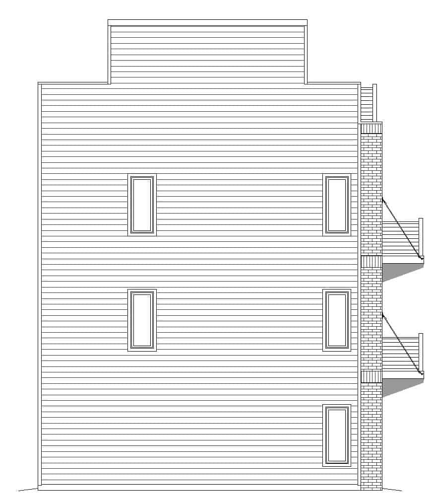 Home Plan Left Elevation of this 2-Bedroom,1680 Sq Ft Plan -196-1102