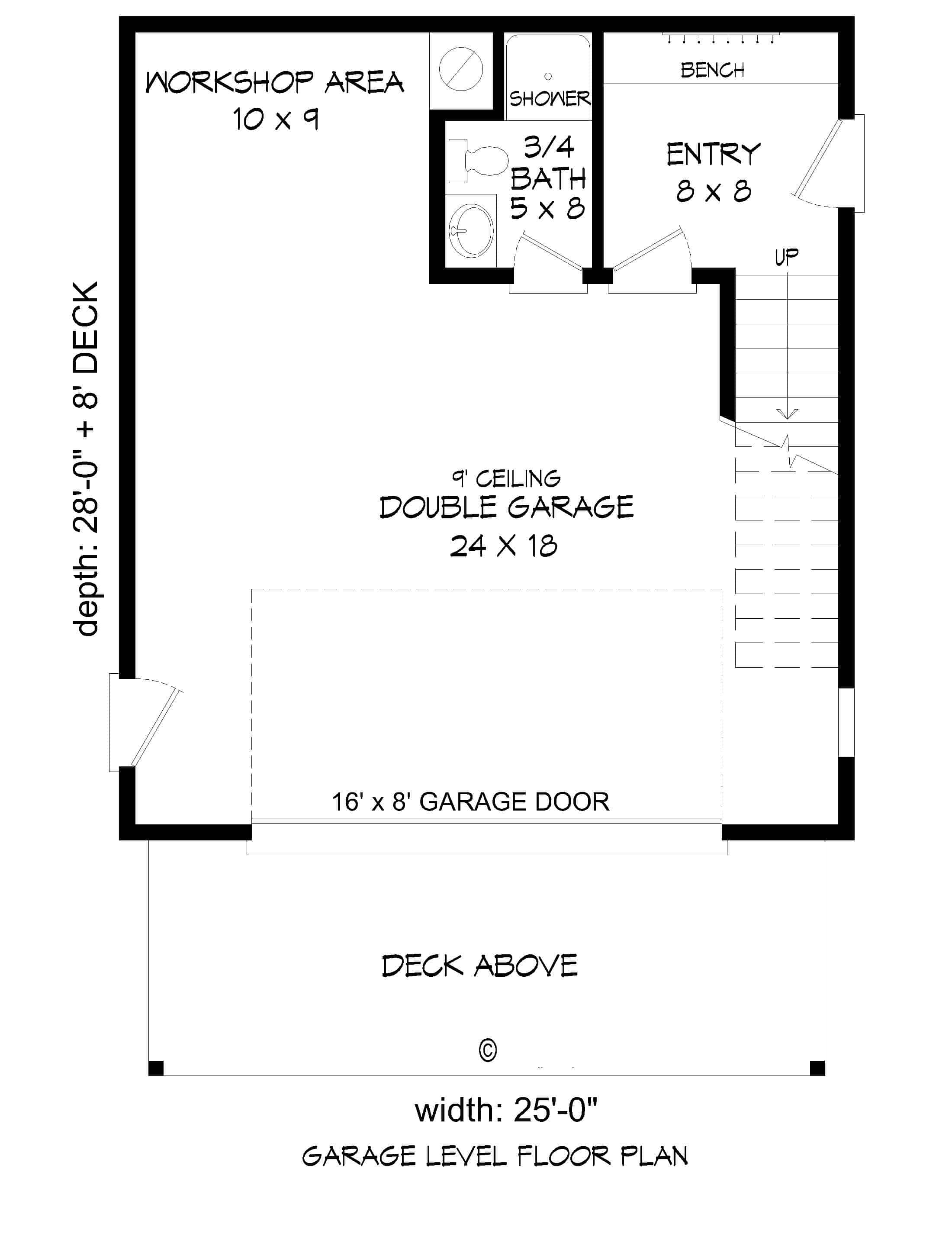 Floor Plan Main Level of Modern Plan #196-1103