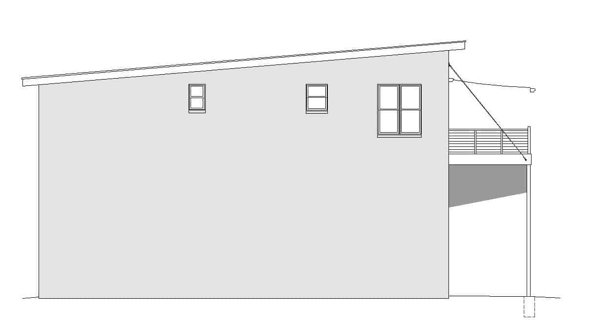 Home Plan Left Elevation of this 3-Bedroom,1400 Sq Ft Plan -196-1104