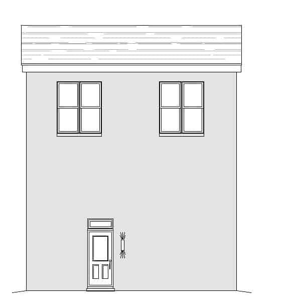 Home Plan Rear Elevation of this 3-Bedroom,1400 Sq Ft Plan -196-1104