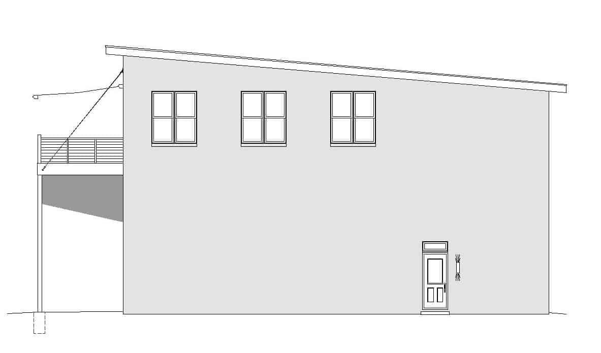 Home Plan Right Elevation of this 3-Bedroom,1400 Sq Ft Plan -196-1104