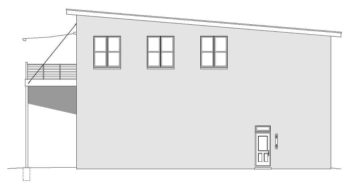 Home Plan Right Elevation of this 3-Bedroom,1400 Sq Ft Plan -196-1105