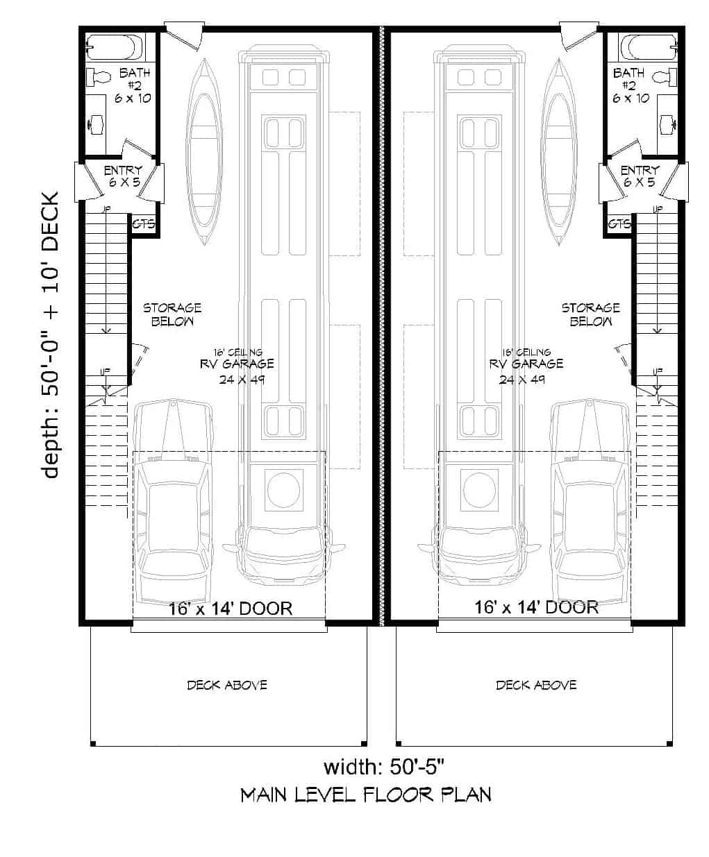 Floor Plan Main Level of Modern Plan #196-1105