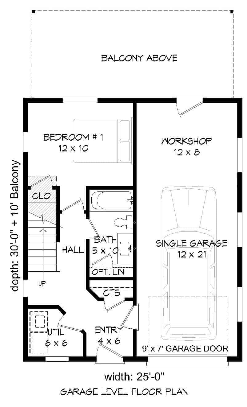 Floor Plan Main Level of Modern Plan #196-1106