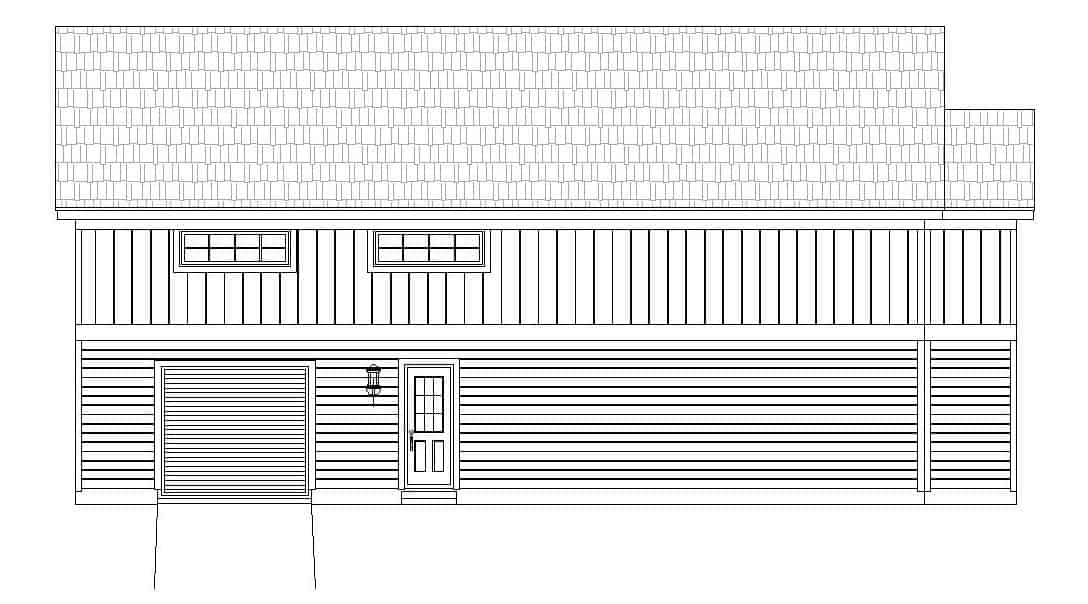 Home Plan Left Elevation of this 1-Bedroom,1200 Sq Ft Plan -196-1107