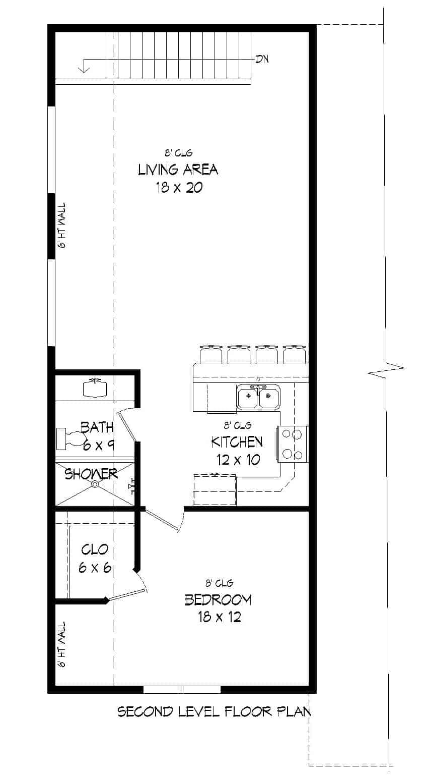 Floor Plan Upper Level of Vacation Homes Plan #196-1107