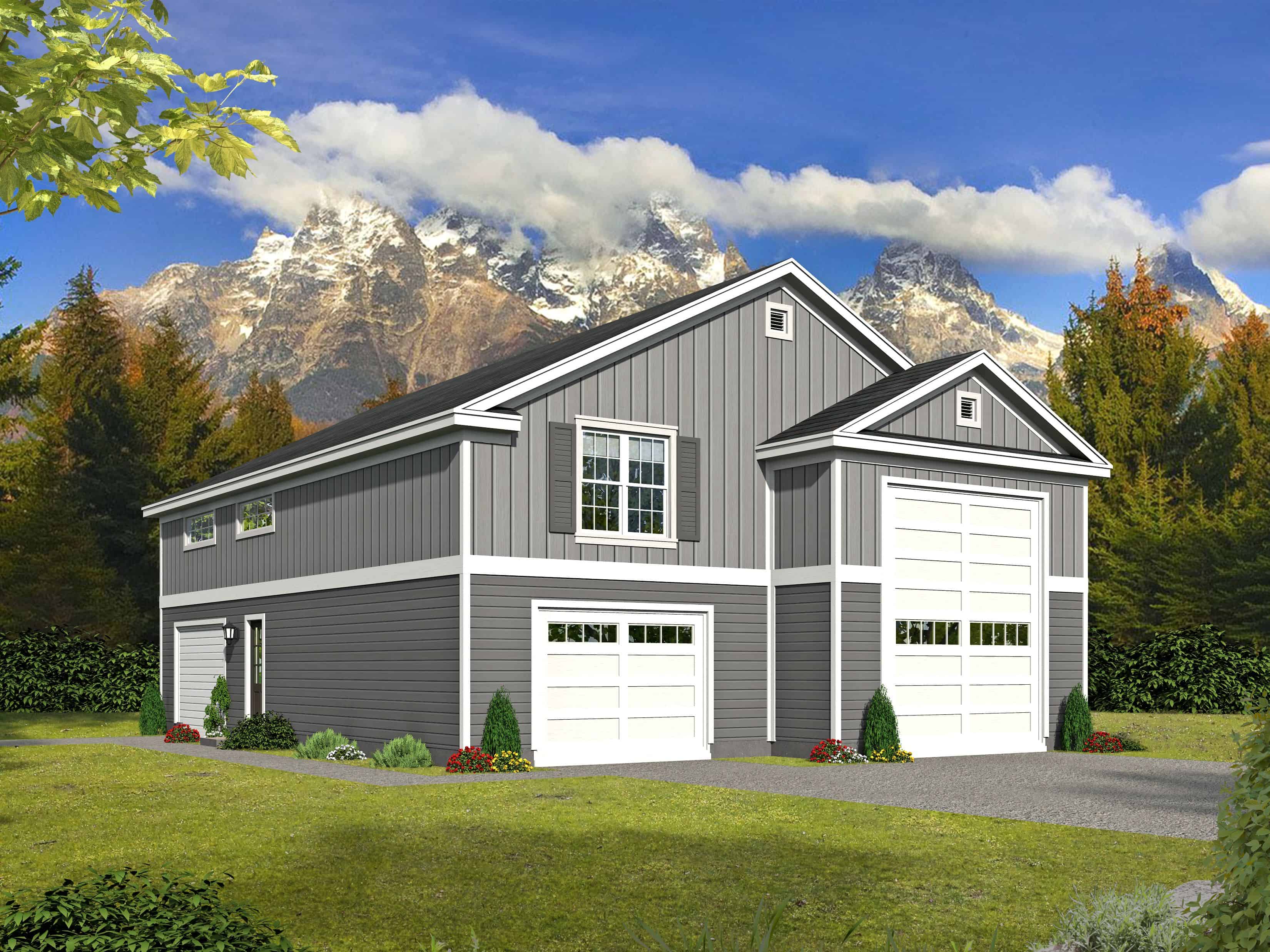 Front elevation of Vacation Homes home (ThePlanCollection: House Plan #196-1107)