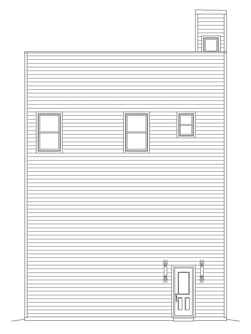 Home Plan Rear Elevation of this 3-Bedroom,2300 Sq Ft Plan -196-1108