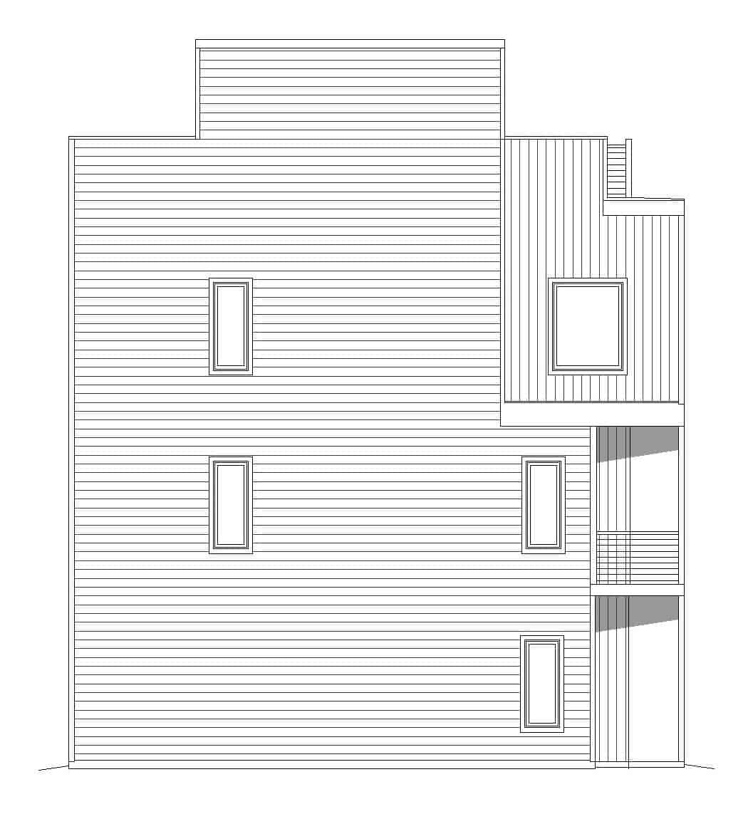 Home Plan Left Elevation of this 3-Bedroom,2300 Sq Ft Plan -196-1108