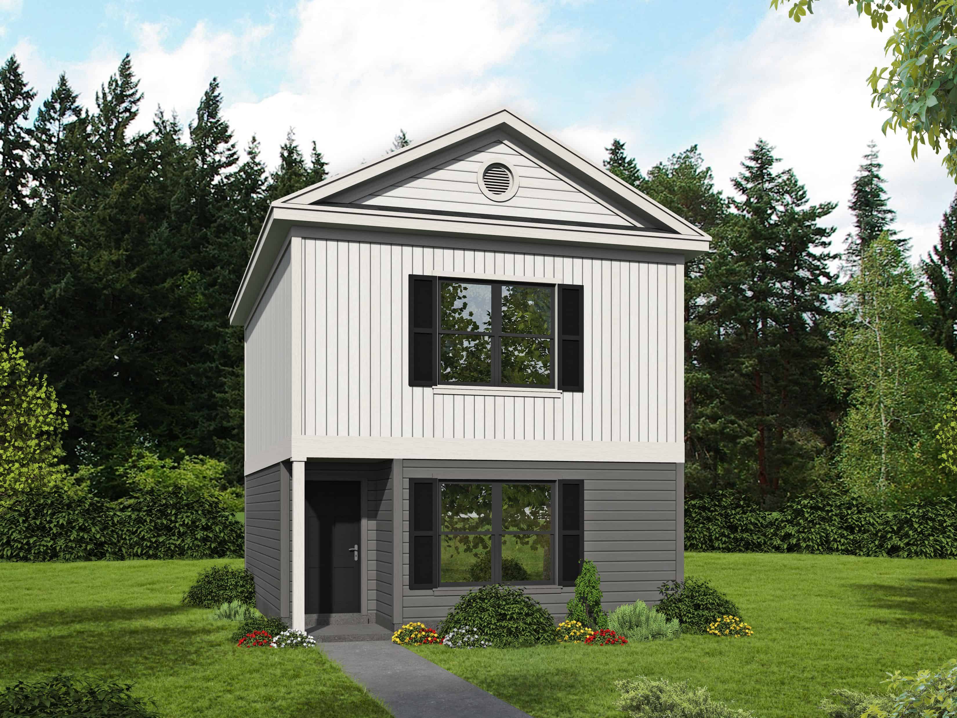 Front elevation of Cottage home (ThePlanCollection: House Plan #196-1109)