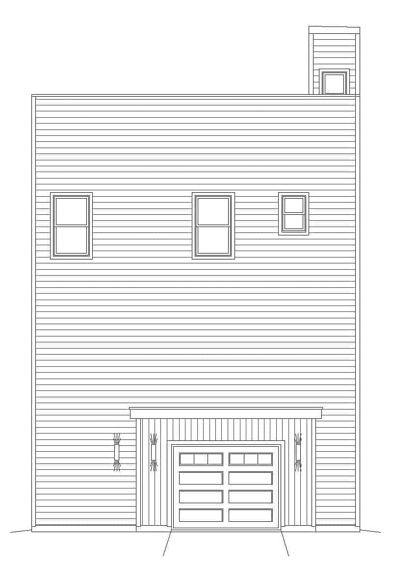 Home Plan Rear Elevation of this 3-Bedroom,2344 Sq Ft Plan -196-1110