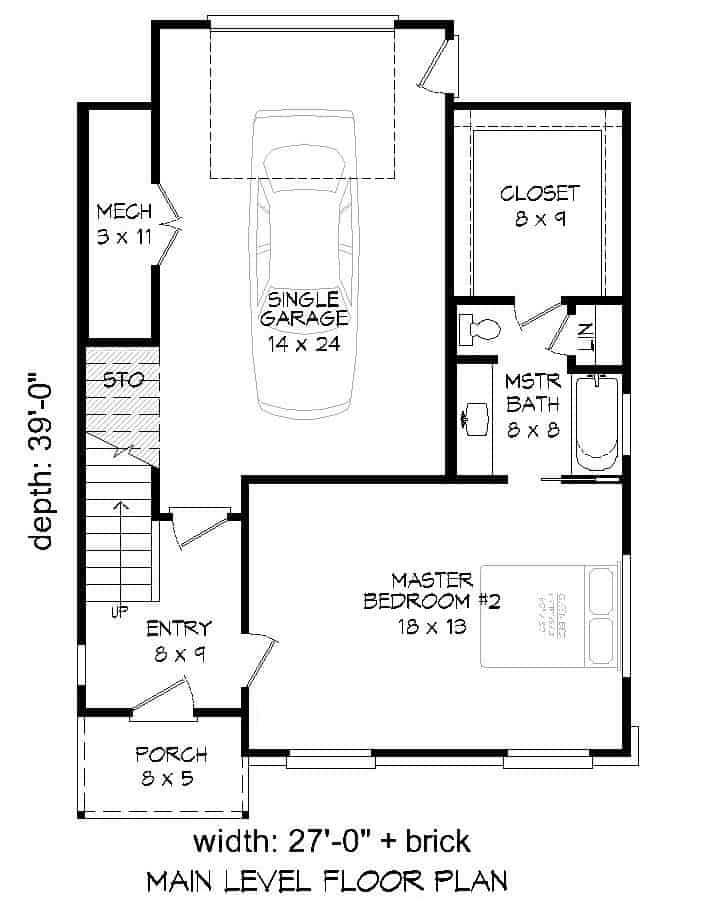Floor Plan Main Level of Modern Plan #196-1110