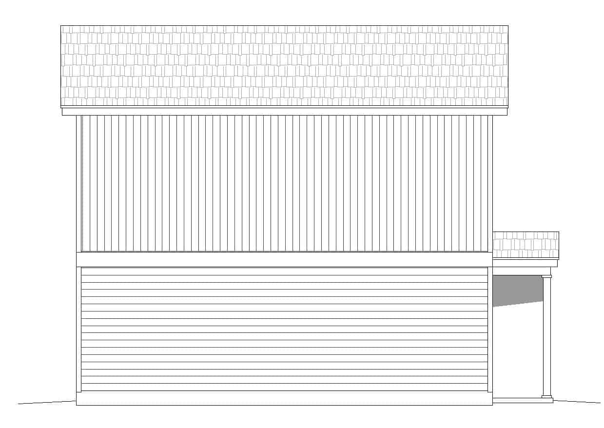 Home Plan Left Elevation of this 2-Bedroom,1400 Sq Ft Plan -196-1111