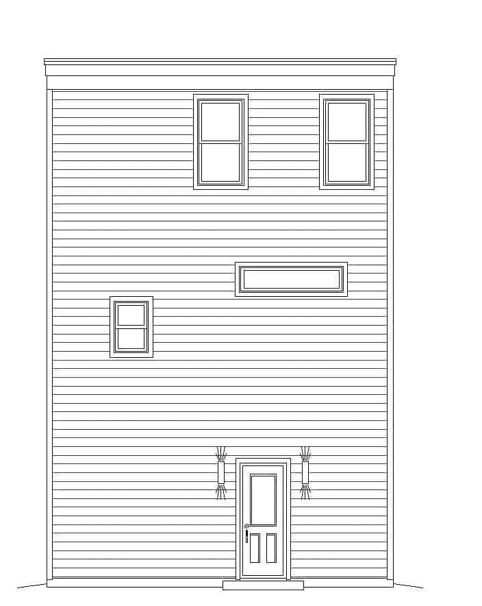 Home Plan Rear Elevation of this 2-Bedroom,1834 Sq Ft Plan -196-1113