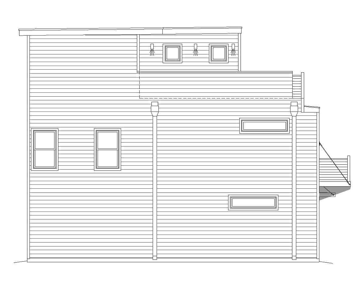 Home Plan Left Elevation of this 2-Bedroom,1834 Sq Ft Plan -196-1113