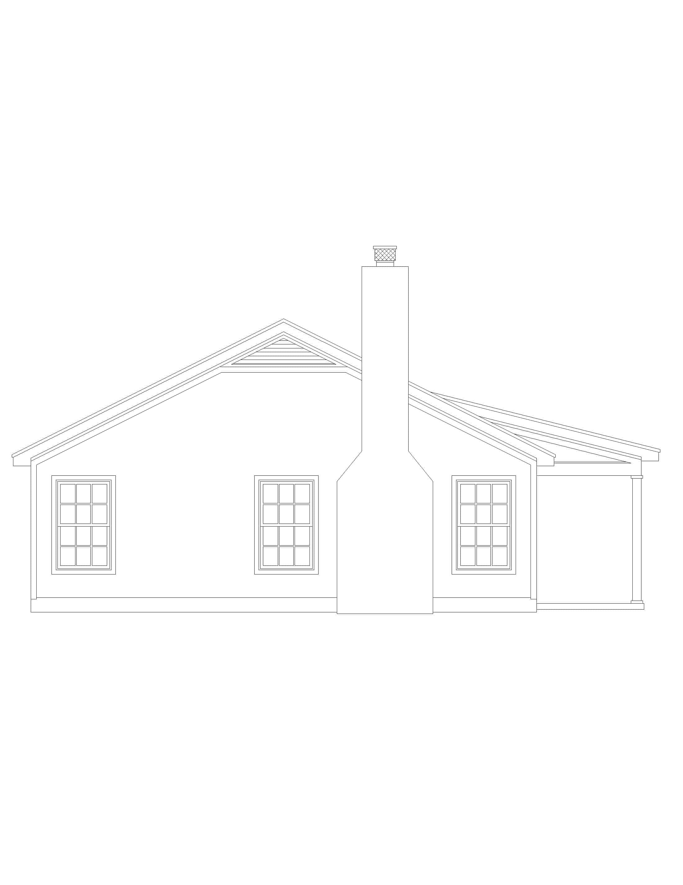 Home Plan Left Elevation of this 2-Bedroom,1000 Sq Ft Plan -196-1116