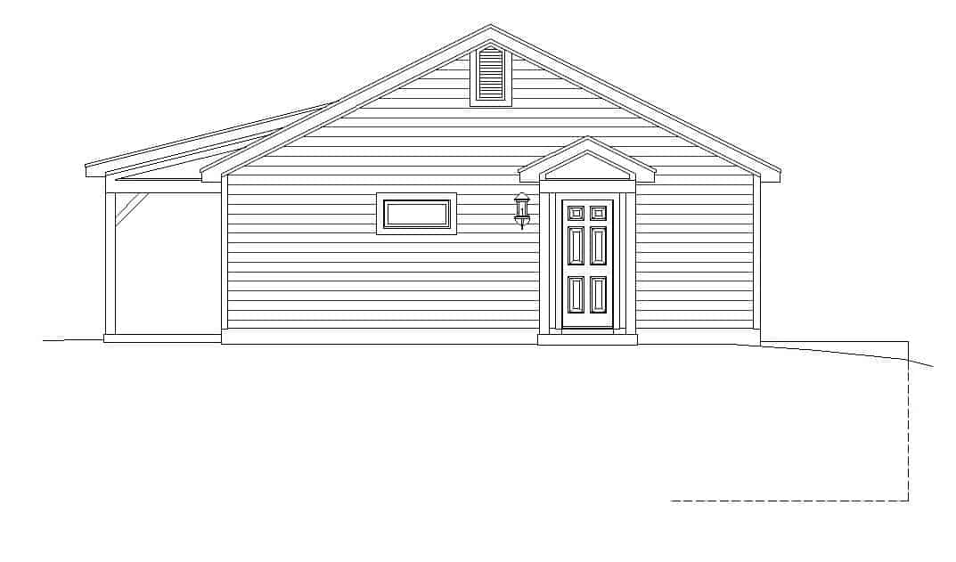 Home Plan Right Elevation of this 2-Bedroom,2016 Sq Ft Plan -196-1118