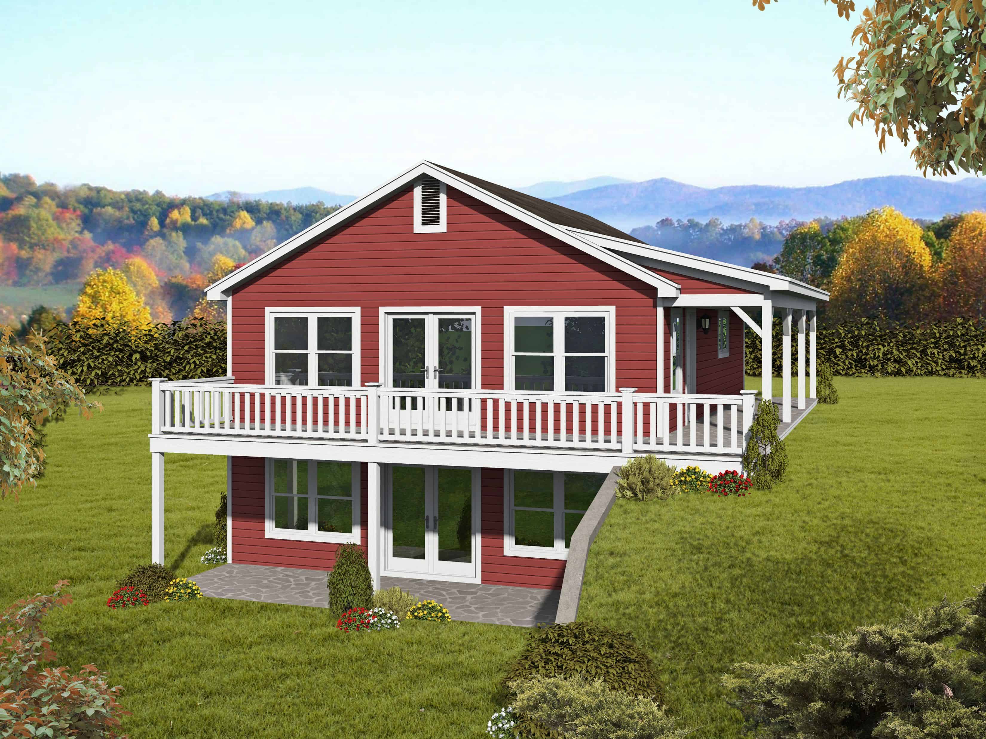 Front elevation of Traditional home (ThePlanCollection: House Plan #196-1118)
