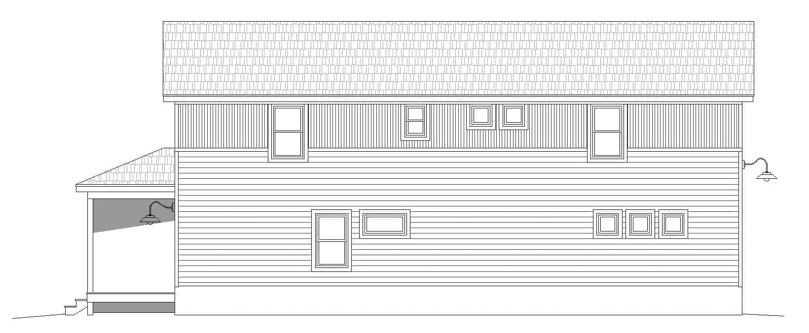 Home Plan Left Elevation of this 3-Bedroom,1880 Sq Ft Plan -196-1122