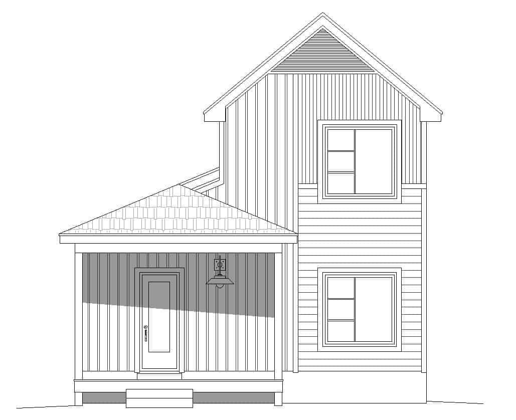 Home Plan Rear Elevation of this 3-Bedroom,1880 Sq Ft Plan -196-1122