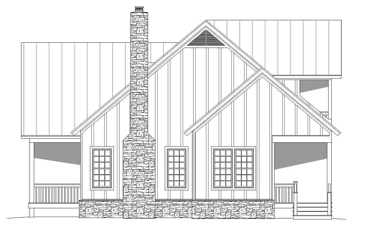 Home Plan Right Elevation of this 2-Bedroom,2065 Sq Ft Plan -196-1124