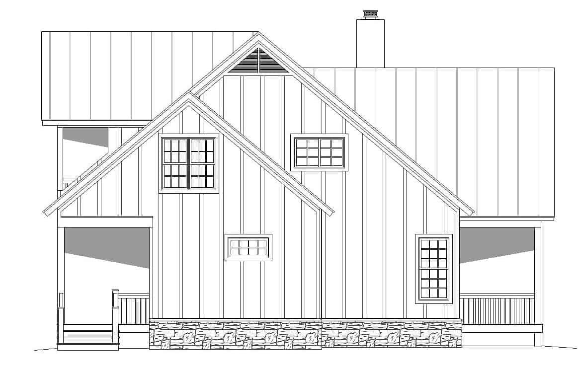Home Plan Left Elevation of this 2-Bedroom,2065 Sq Ft Plan -196-1124