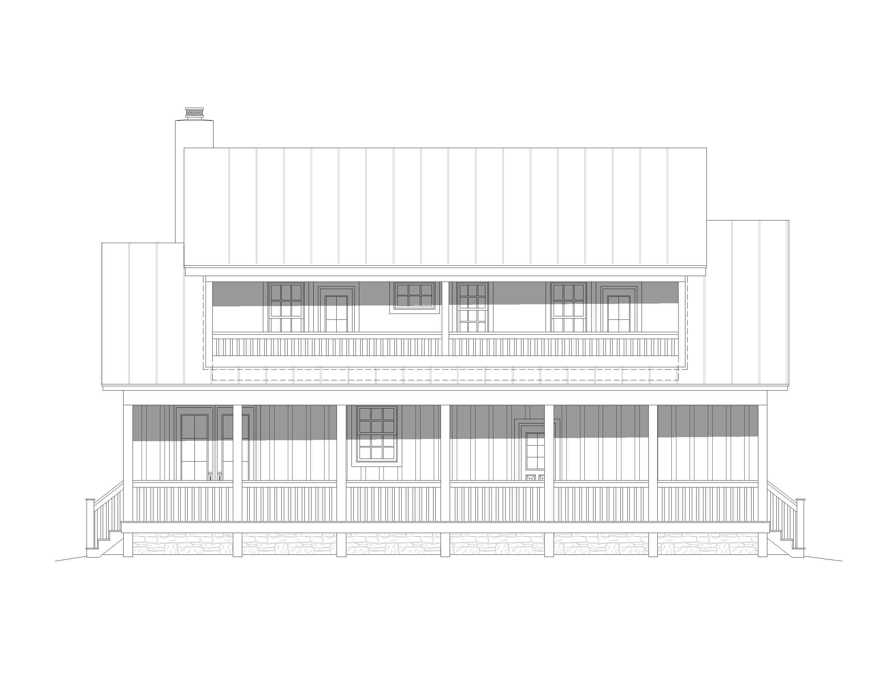 Home Plan Rear Elevation of this 3-Bedroom,2388 Sq Ft Plan -196-1125