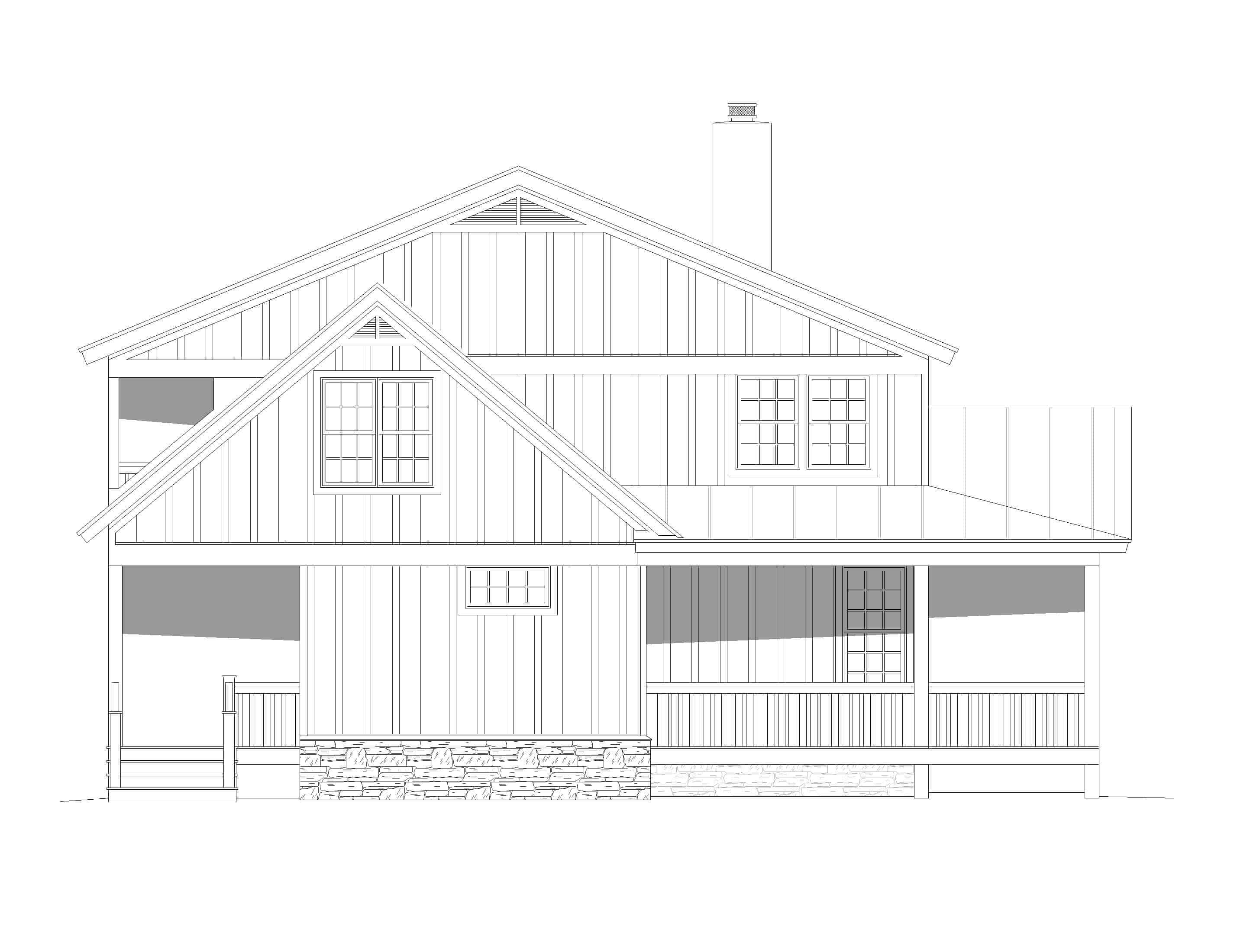 Home Plan Left Elevation of this 3-Bedroom,2388 Sq Ft Plan -196-1125
