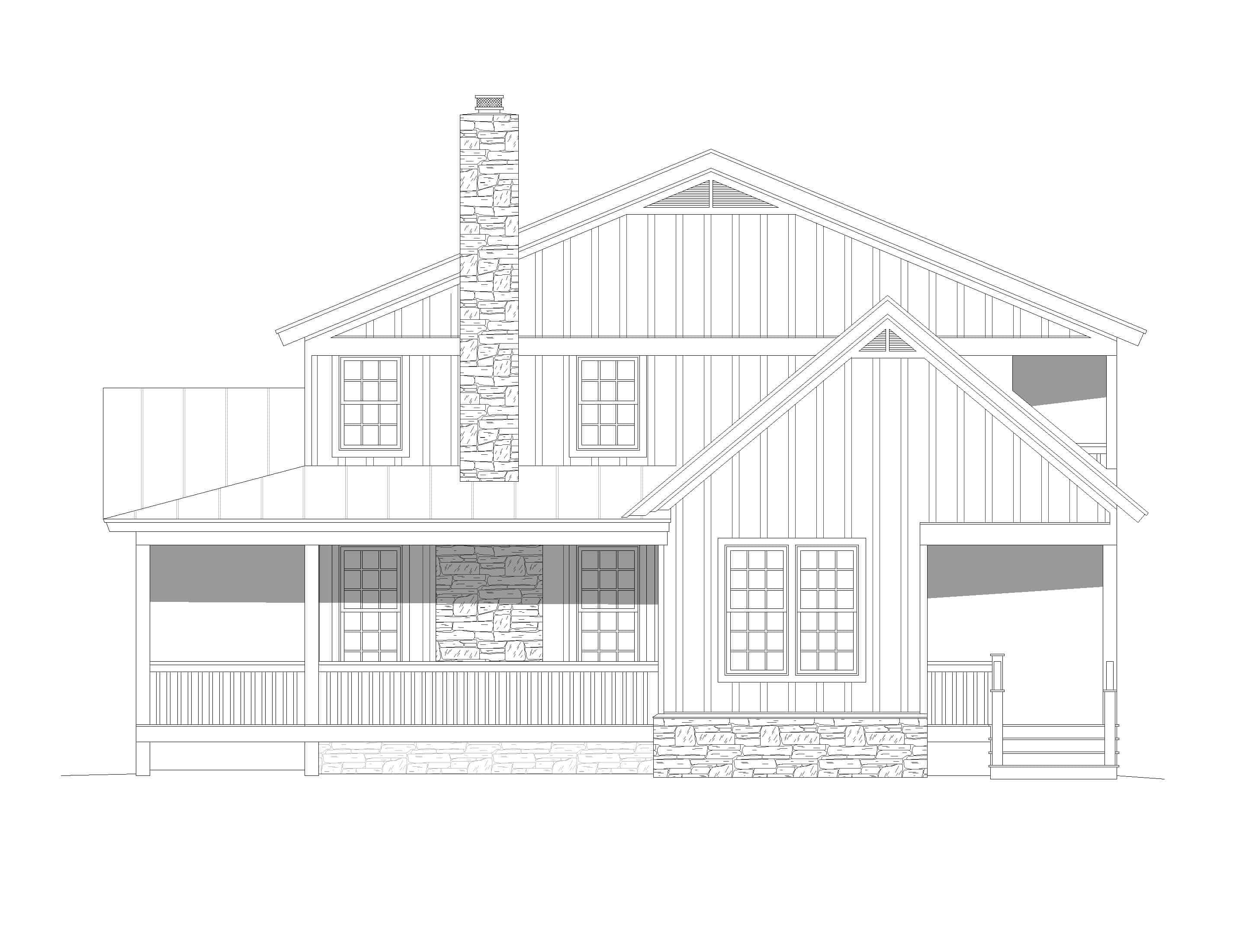 Home Plan Right Elevation of this 3-Bedroom,2388 Sq Ft Plan -196-1125