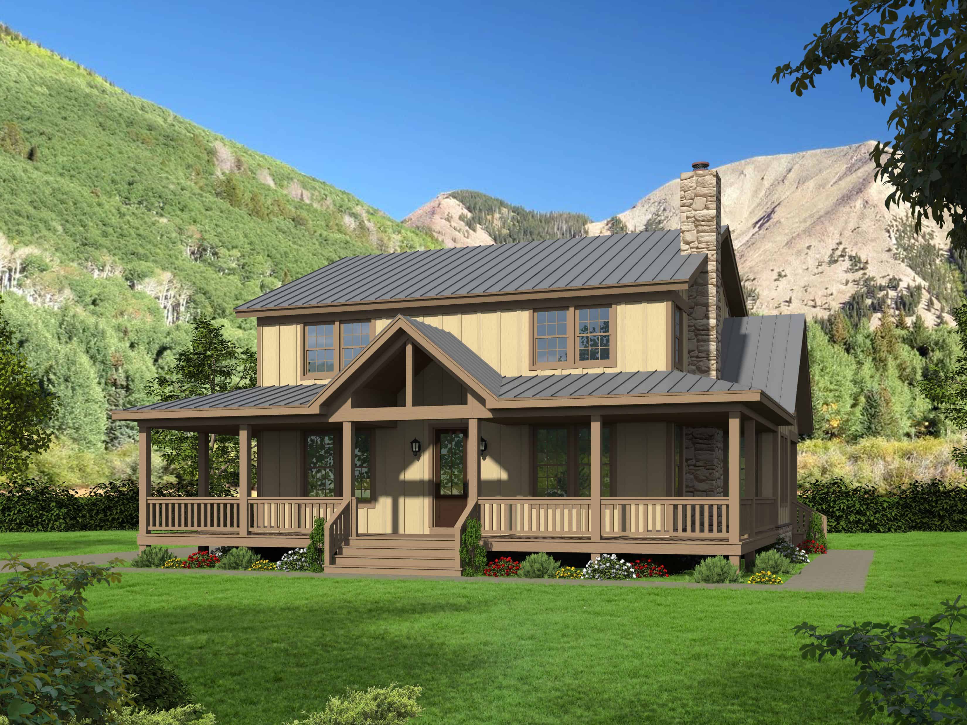 Front elevation of Country home (ThePlanCollection: House Plan #196-1124)