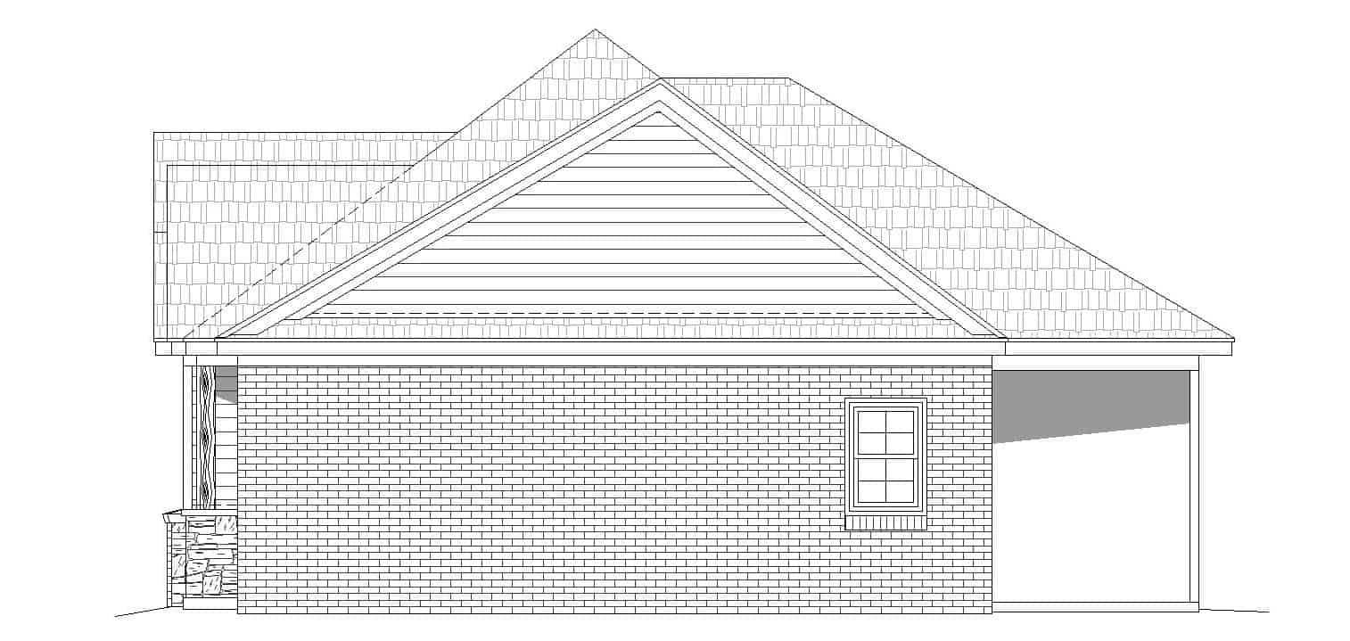 Home Plan Right Elevation of this 2-Bedroom,1234 Sq Ft Plan -196-1126