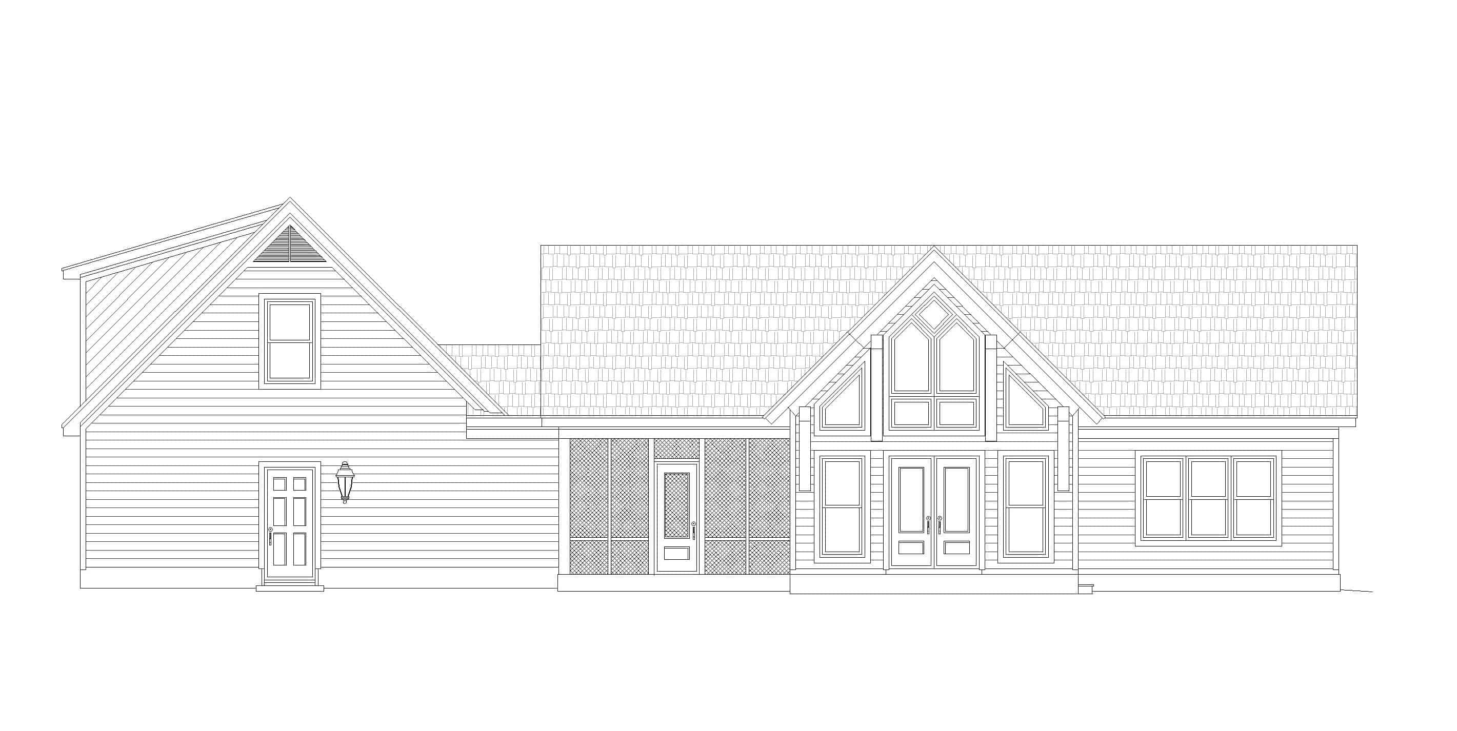 Home Plan Rear Elevation of this 2-Bedroom,1761 Sq Ft Plan -196-1128
