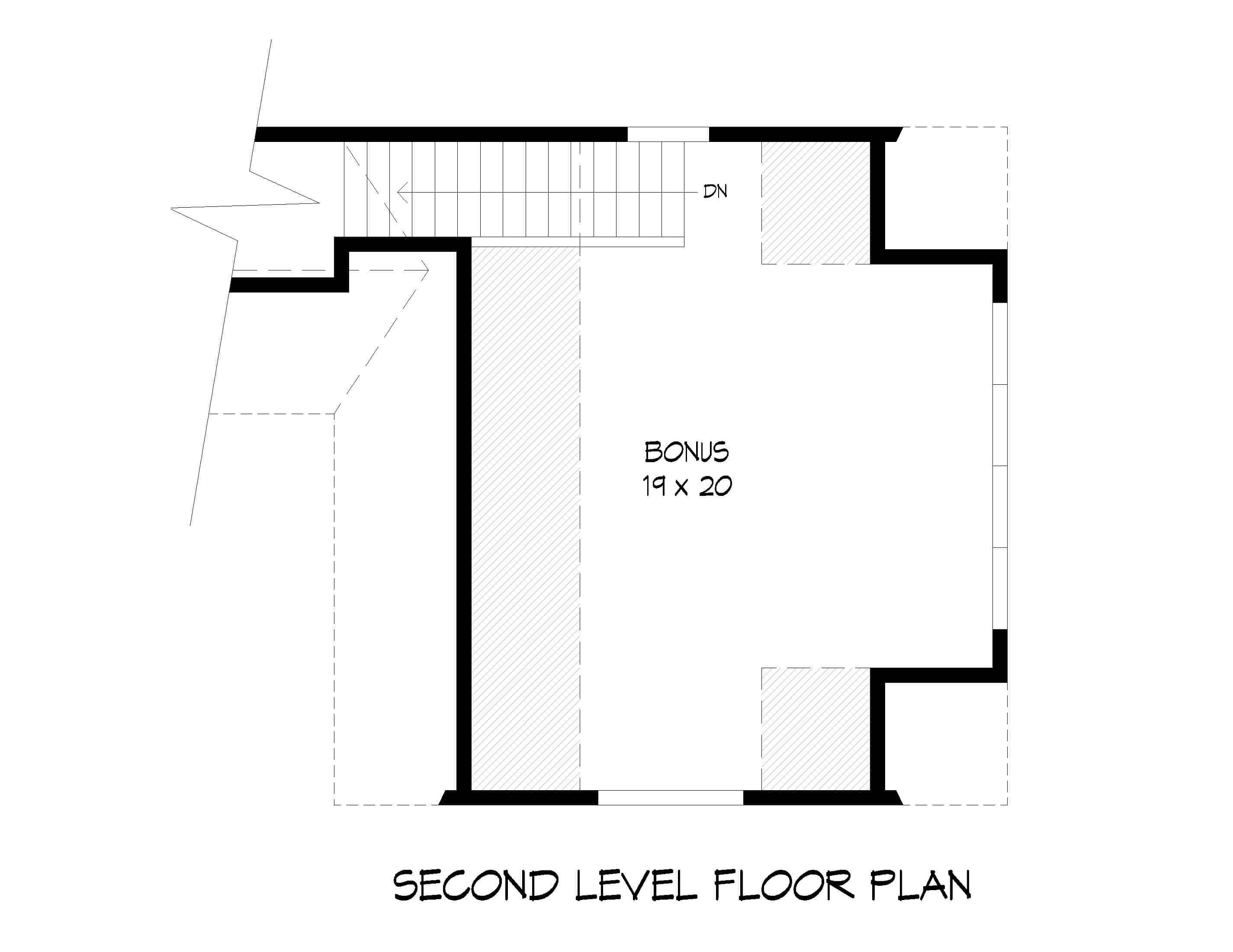 Floor Plan Bonus Room of Country Plan #196-1128