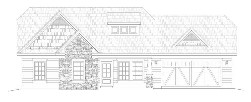 Home Plan Front Elevation of this 3-Bedroom,1321 Sq Ft Plan -196-1130