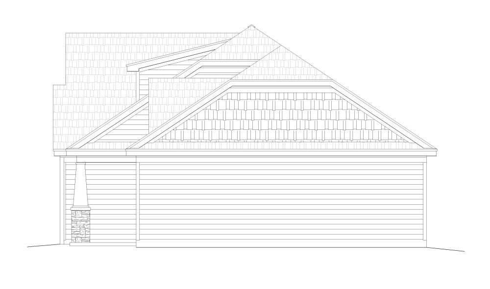 Home Plan Right Elevation of this 3-Bedroom,1321 Sq Ft Plan -196-1130