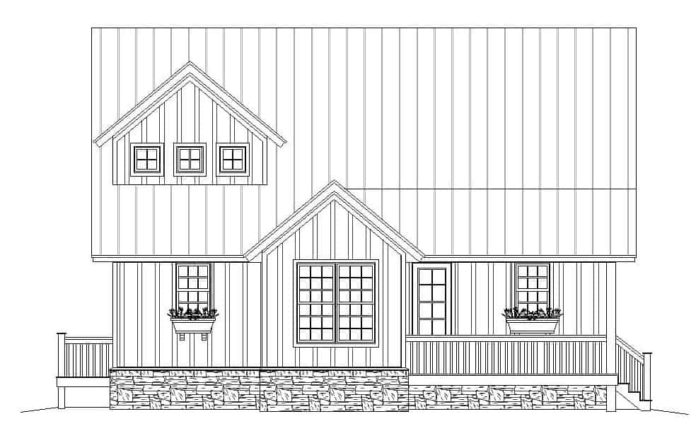 Home Plan Front Elevation of this 3-Bedroom,1841 Sq Ft Plan -196-1131