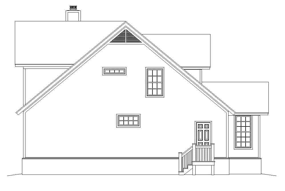 Home Plan Left Elevation of this 3-Bedroom,1841 Sq Ft Plan -196-1131