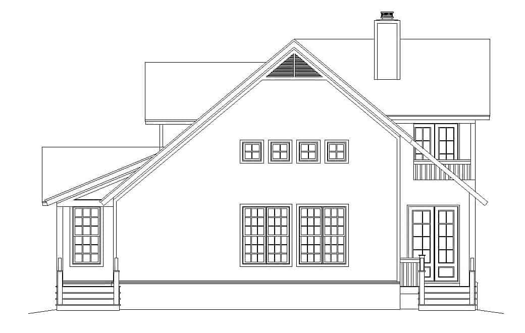 Home Plan Right Elevation of this 3-Bedroom,1841 Sq Ft Plan -196-1131