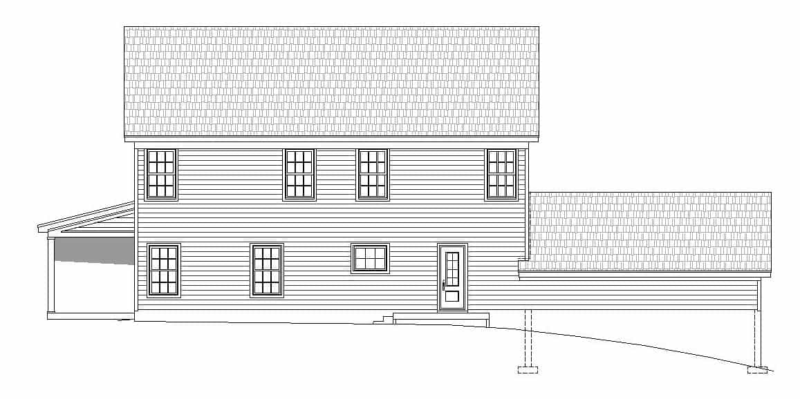 Home Plan Rear Elevation of this 3-Bedroom,2715 Sq Ft Plan -196-1132