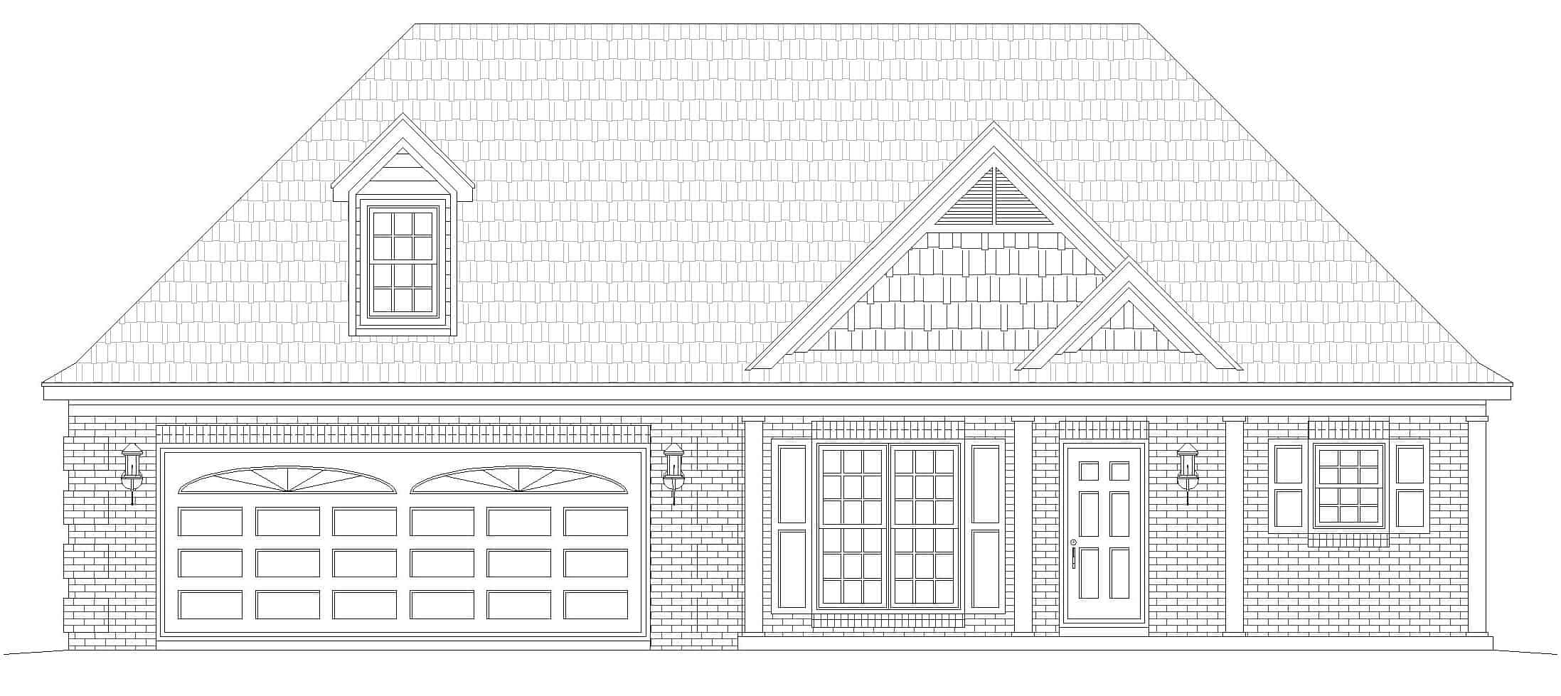 Home Plan Front Elevation of this 2-Bedroom,1370 Sq Ft Plan -196-1133