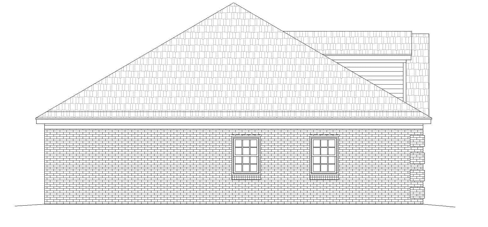 Home Plan Left Elevation of this 2-Bedroom,1370 Sq Ft Plan -196-1133