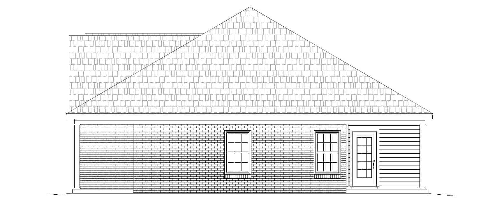 Home Plan Right Elevation of this 2-Bedroom,1370 Sq Ft Plan -196-1133