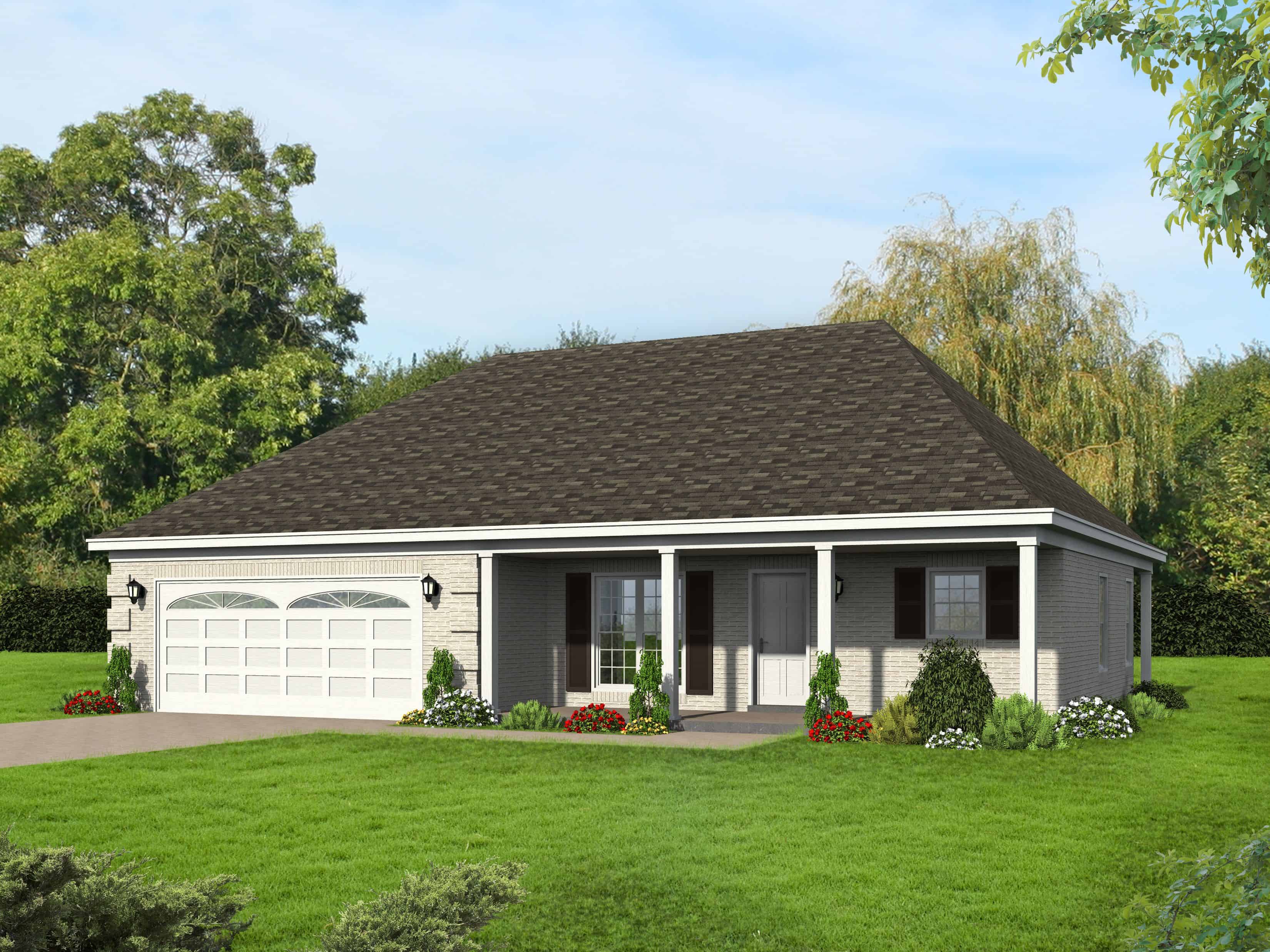 Front elevation of Coastal home (ThePlanCollection: House Plan #196-1133)