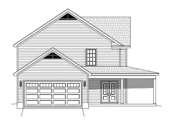 Home Plan Left Elevation of this 4-Bedroom,2729 Sq Ft Plan -196-1134