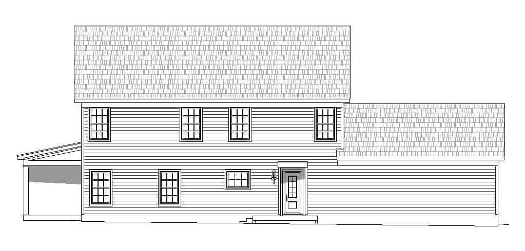 Home Plan Rear Elevation of this 4-Bedroom,2729 Sq Ft Plan -196-1134