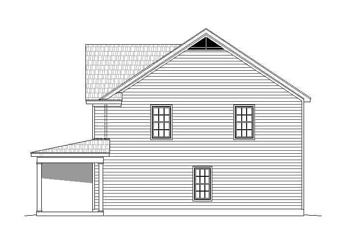 Home Plan Right Elevation of this 4-Bedroom,2729 Sq Ft Plan -196-1134