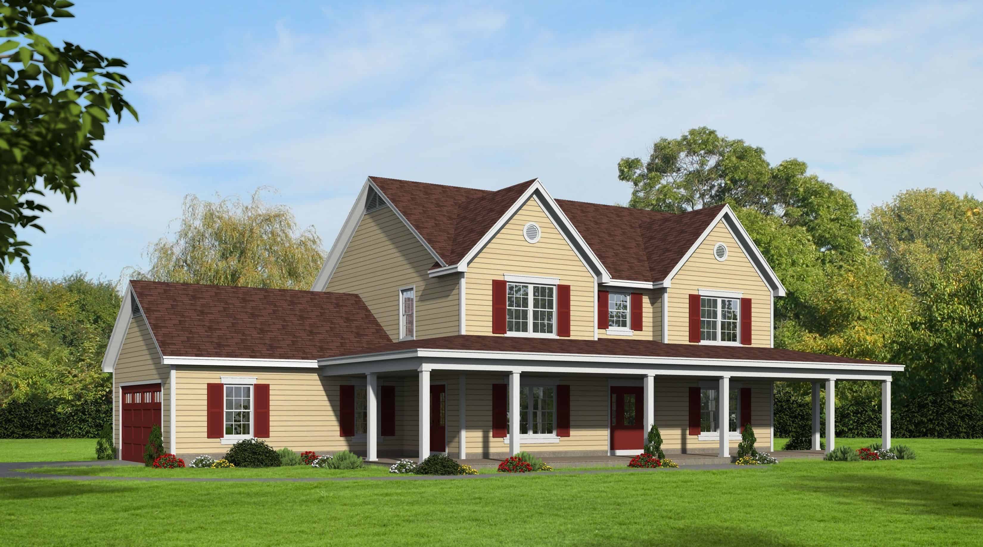 Front elevation of Country home (ThePlanCollection: House Plan #196-1134)